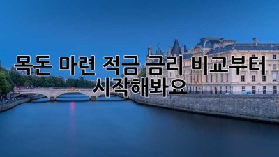 목돈 마련? 적금 금리 비교부터 시작해봐요!